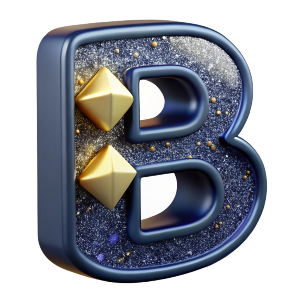 wonderful artistic Modern Block Letter B Transparent Background authentic png