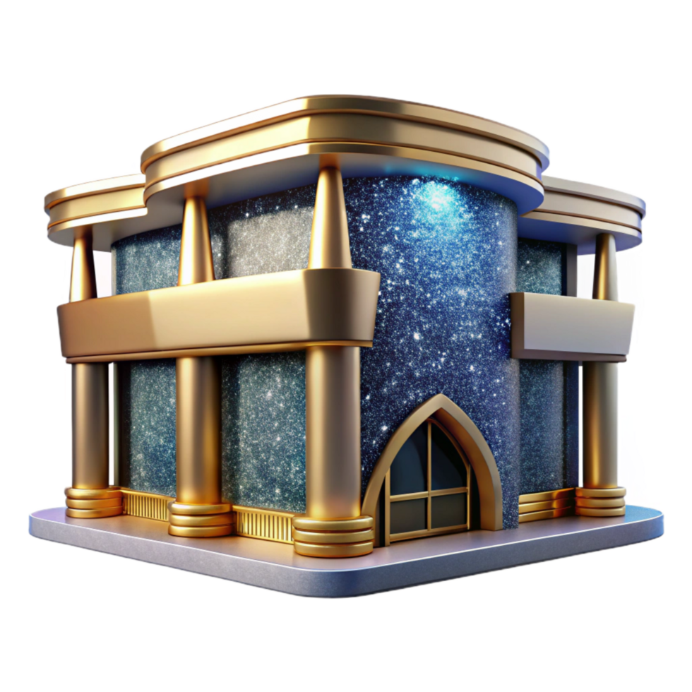 impressive contemporary Modern Building Front View Isolated detailed png