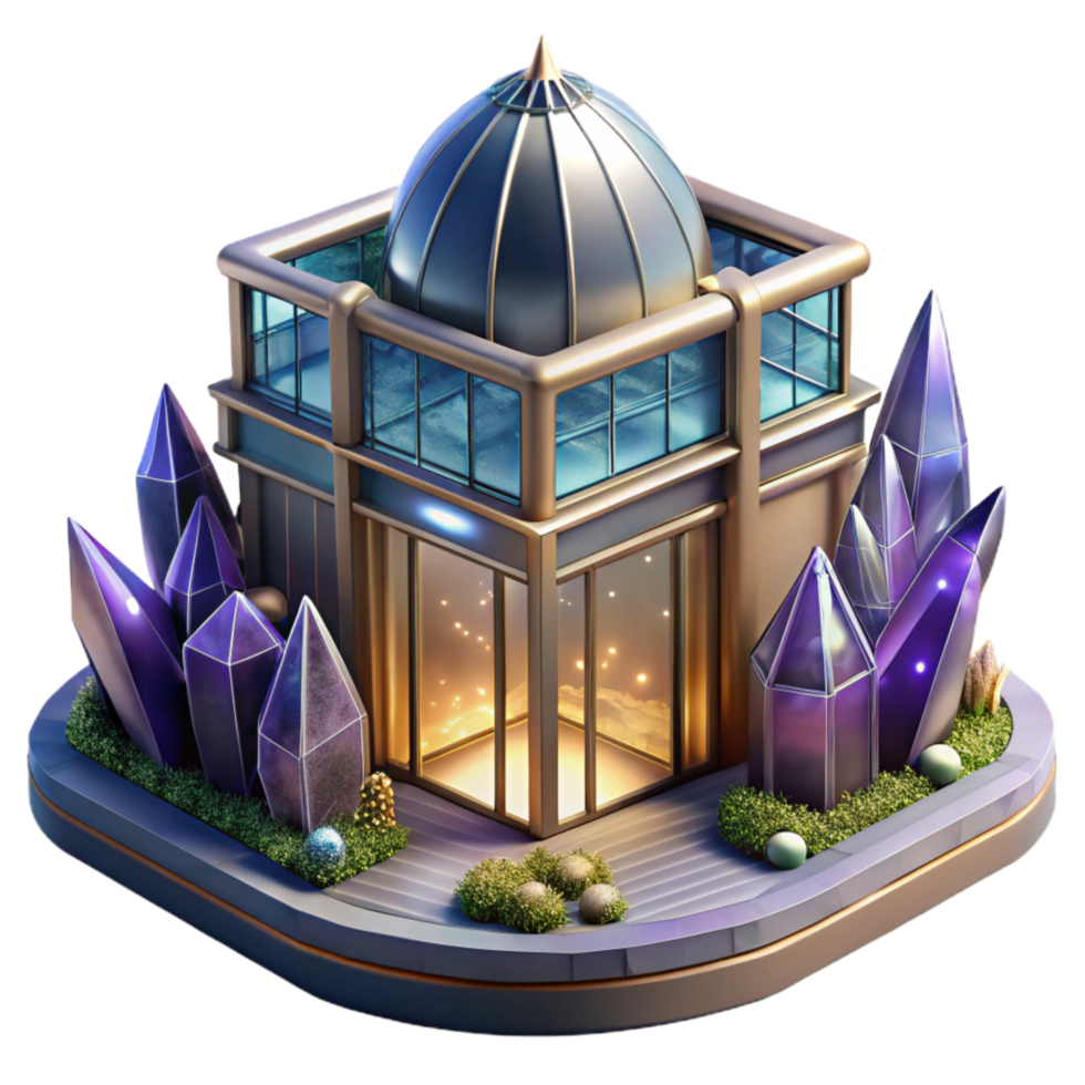 magnificent abstract Modern Building with Rooftop Terrace Transparent Background premium png