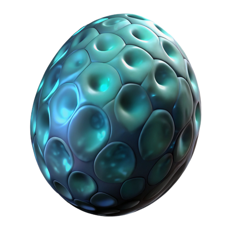 inspired industrial Alien egg, bioluminescent, textured surface, organic patterns, strange shape NO BACKGROUND with Transparent Background. gallery standard png