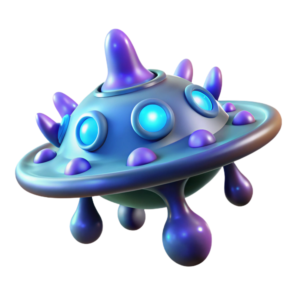 extraordinary bohemian Alien spore, bioluminescent, unusual shape, intricate details, floating NO BACKGROUND with Transparent Background. fine detail png