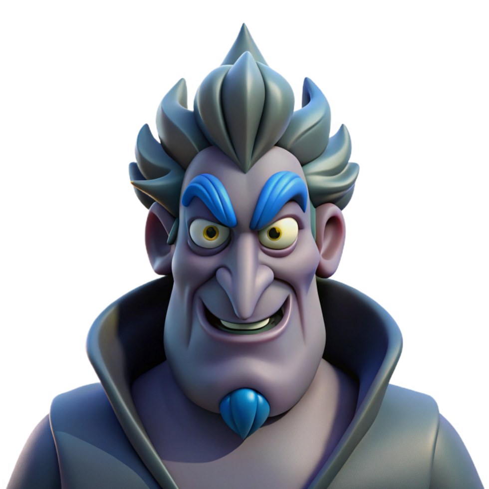fascinating contemporary Hades, god of the underworld, stern expression, NO BACKGROUND with Transparent Background. authentic png