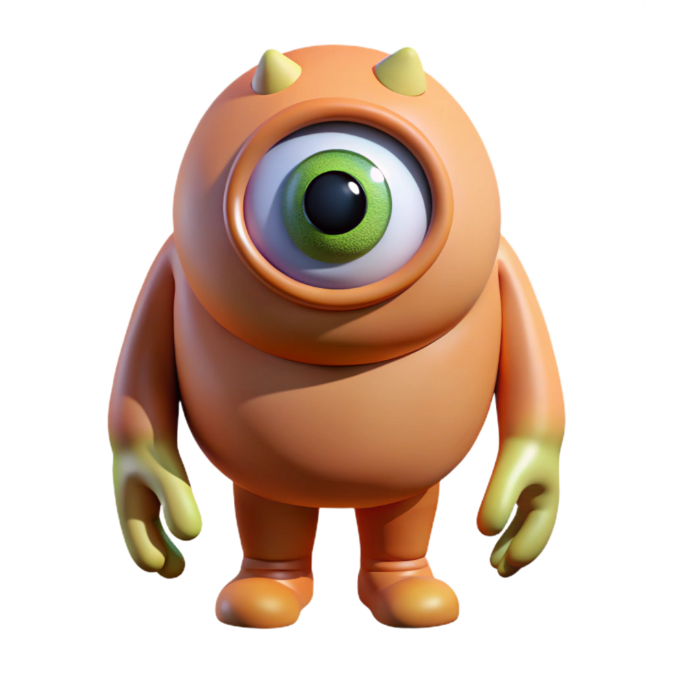 peaceful immaculate Cyclops, one-eyed giant, mythical creature, NO BACKGROUND with Transparent Background. perfect clarity png