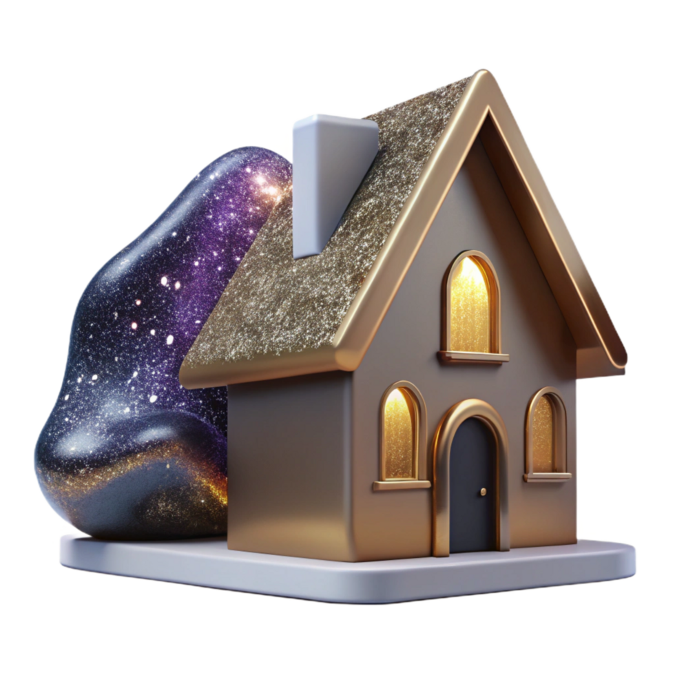 impressive vintage Modern House Side View Isolated high resolution png