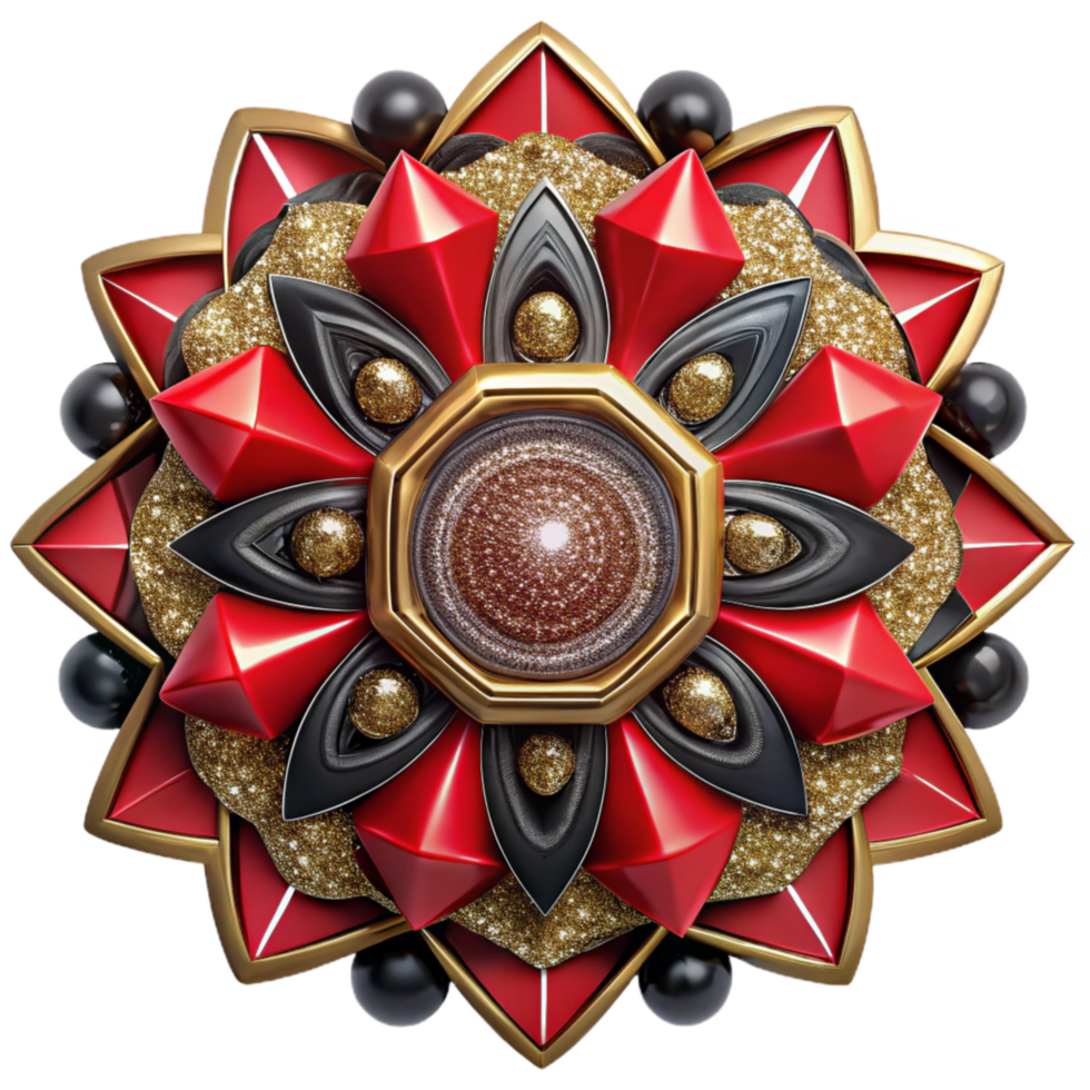 impressive modern Modern Kaleidoscope Graphic Red and Black Cutout high quality png