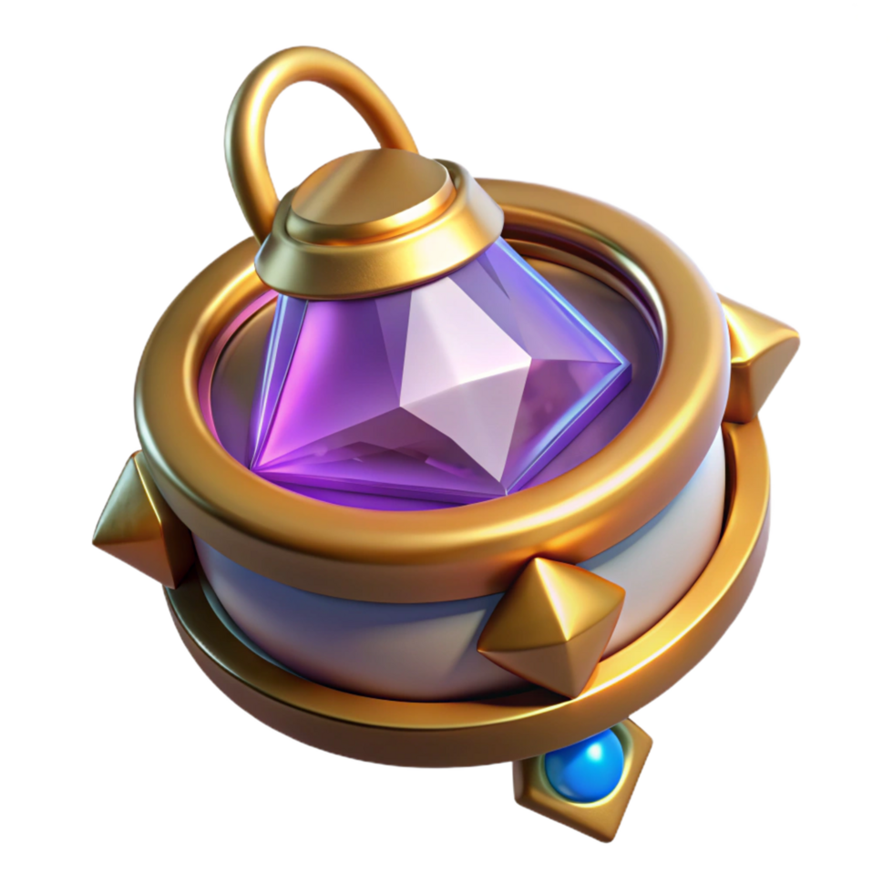 serene quintessential Amulet of power, magical artifact, glowing, NO BACKGROUND with Transparent Background. png