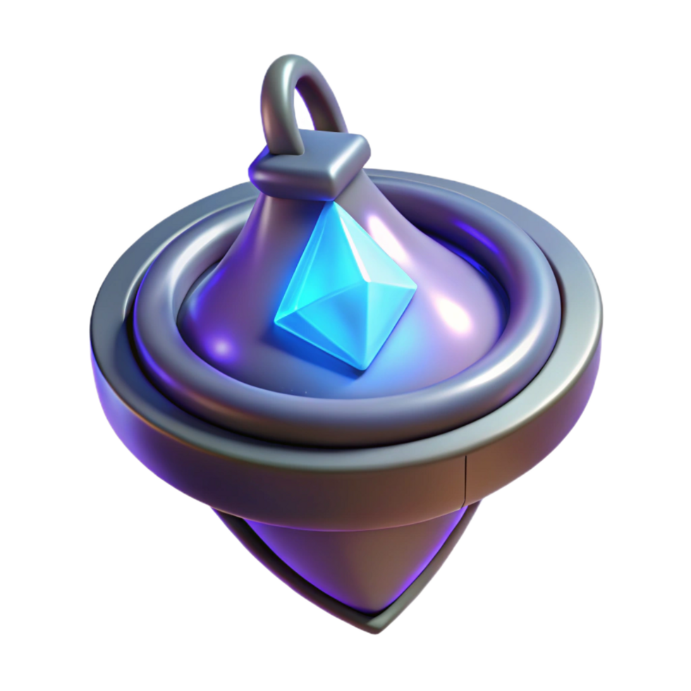 rare renaissance Amulet of power, magical artifact, glowing, NO BACKGROUND with Transparent Background. high resolution png