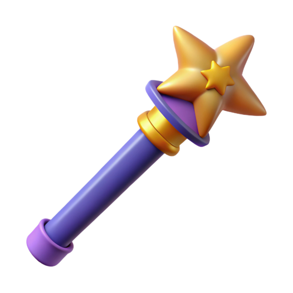 glorious coveted Magic wand, wizard's tool, spellcasting, NO BACKGROUND with Transparent Background. png