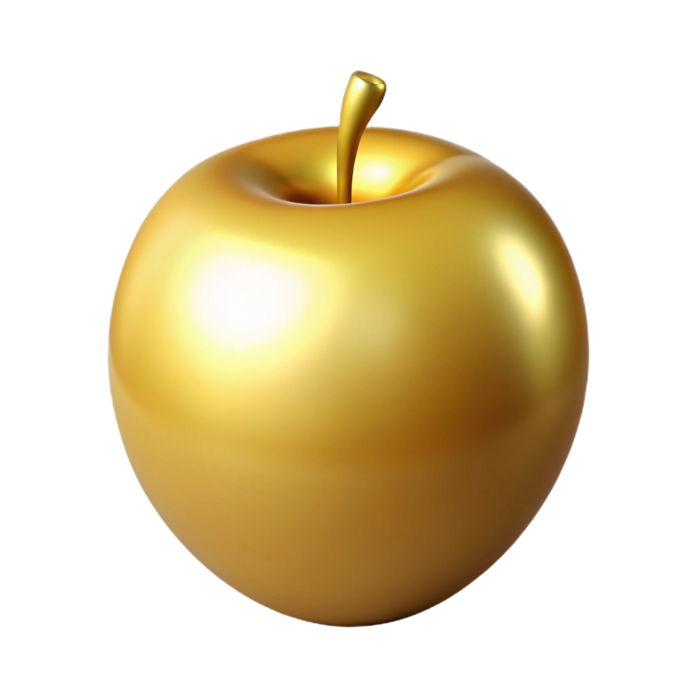 fascinating playful gothic Golden apple, mythical fruit, immortality, NO BACKGROUND with Transparent Background. ultra HD png