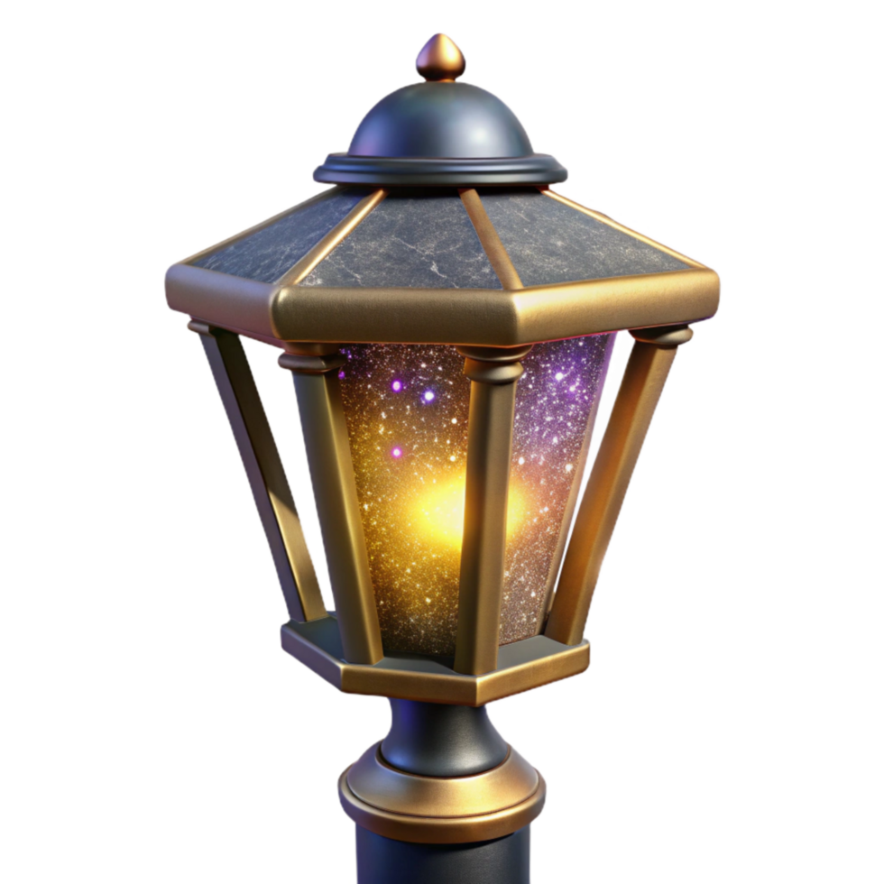impressive abstract Modern Street Lamp with Led Light Isolated png