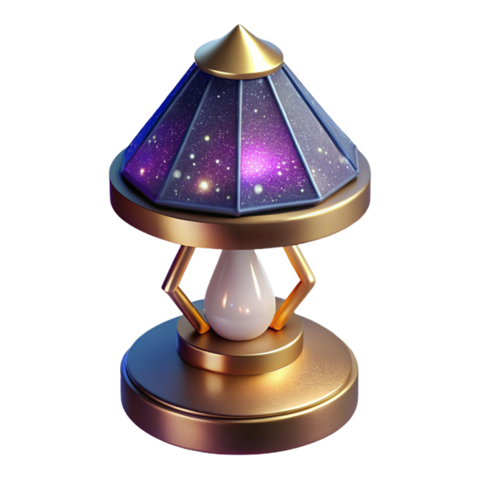 dramatic vintage Modern Table Lamp Isometric View Isolated Element original png