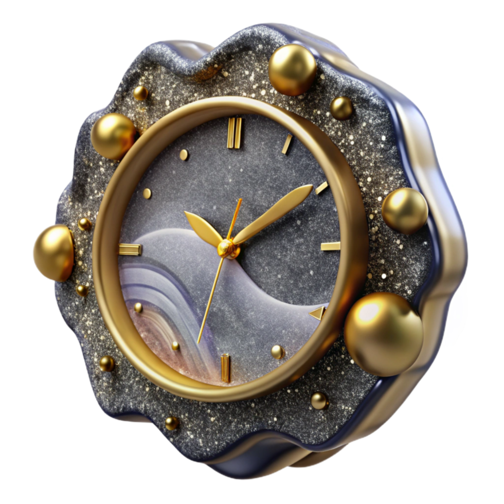 stunning artistic Modern Wall Clock with Second Hand Isolated premium png