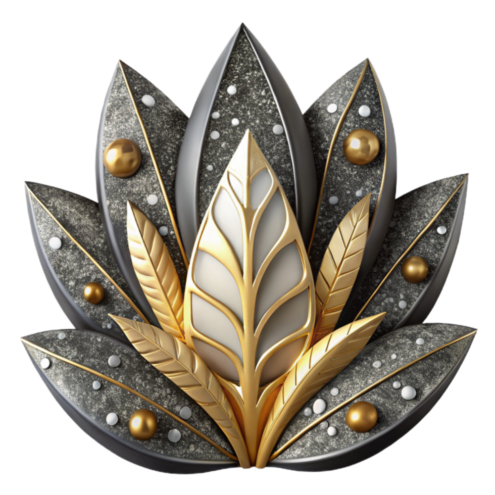vibrant minimalist Monochromatic Mosaic Leaf Design Cutout detailed png