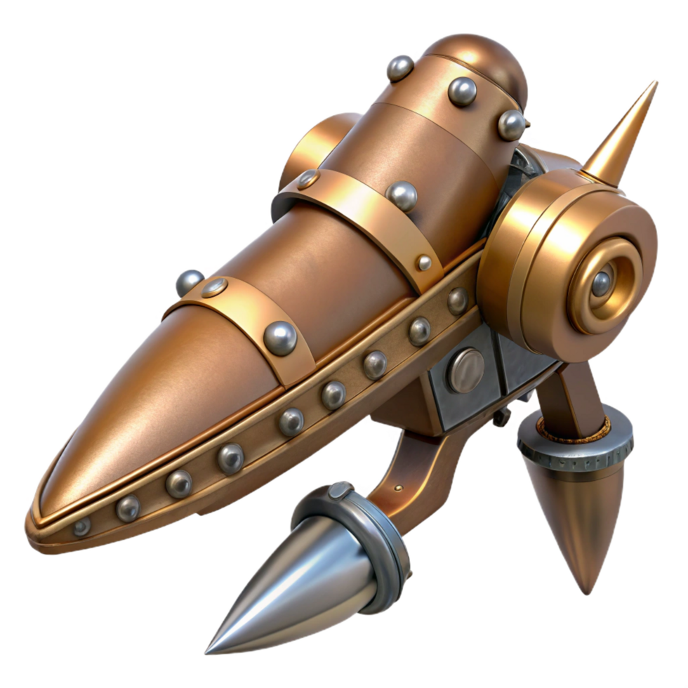 romantic pristine Steampunk sabaton with pointed toes and articulated plates. NO BACKGROUND with Transparent Background. fine detail png