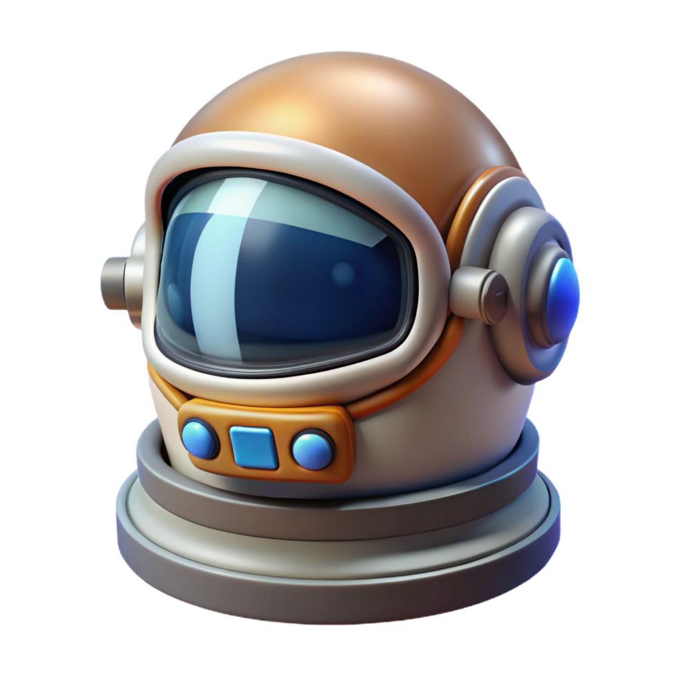 extraordinary peaceful contemporary Advanced spacesuit helmet with a HUD display. NO BACKGROUND with Transparent Background. gallery standard png