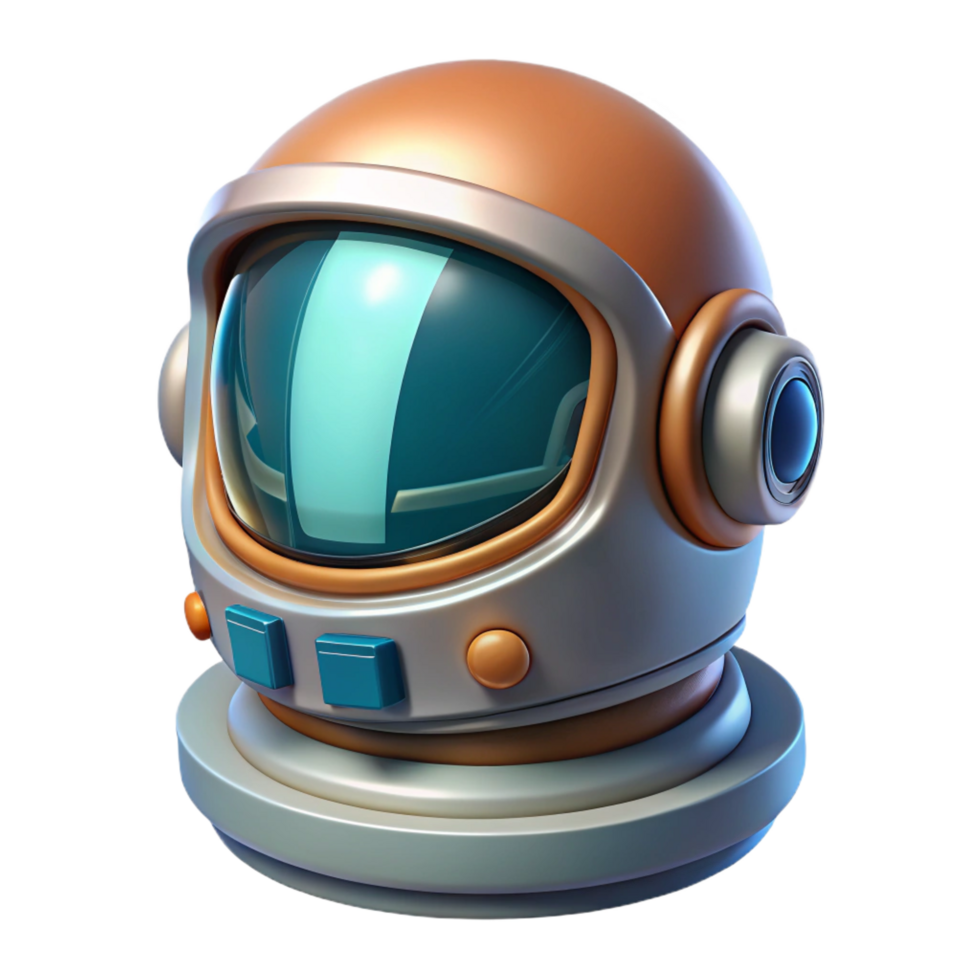 peaceful sumptuous Advanced spacesuit helmet with a HUD display. NO BACKGROUND with Transparent Background. studio quality png