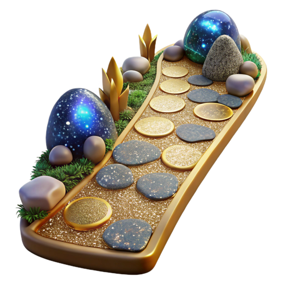 beautiful contemporary Mosaic Garden Path Design with Pebble Inlay Transparent Background high quality png