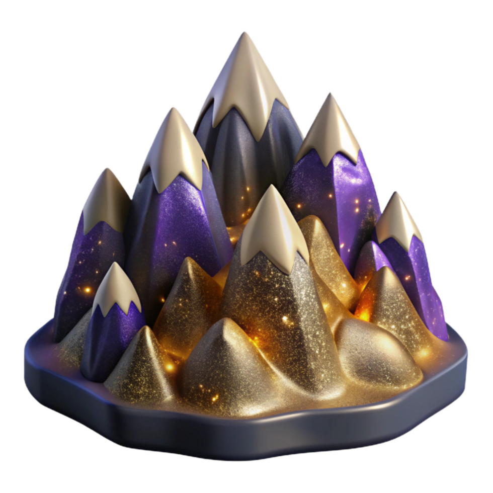 impressive classic Mountain Range with Shadow Detail Transparent Background original png