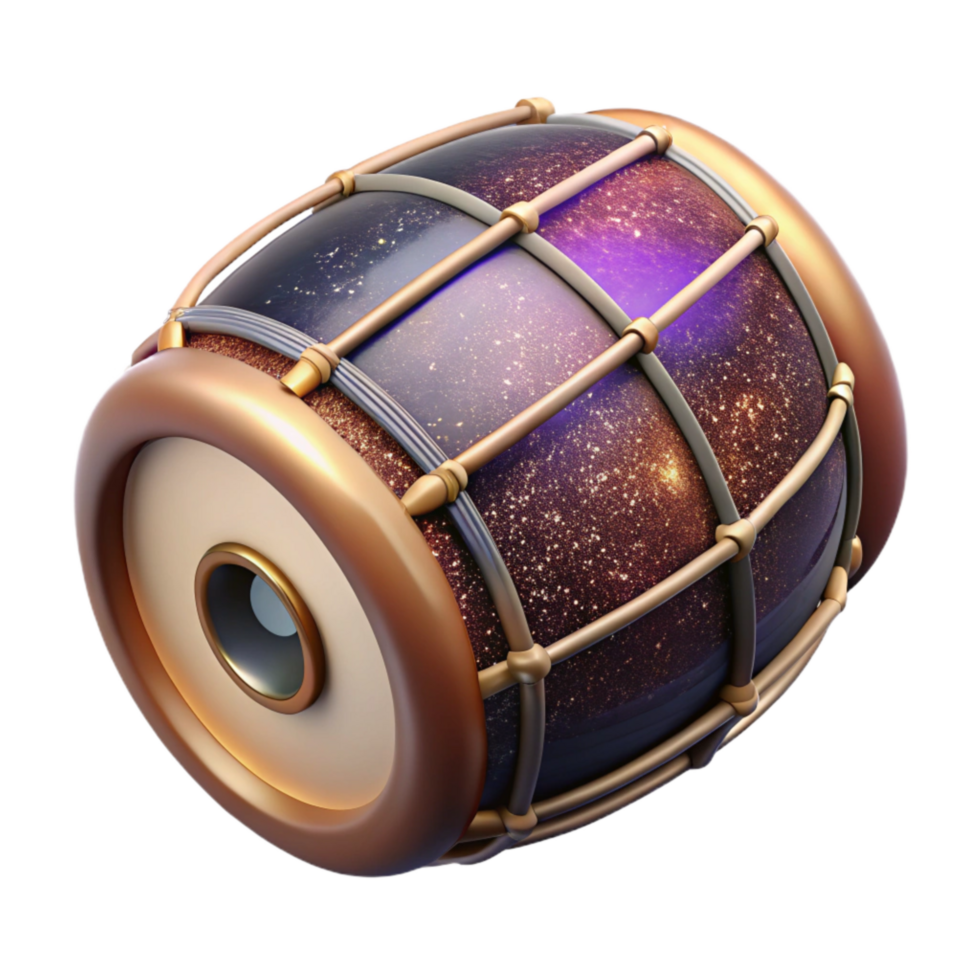 vibrant abstract Mridangam Drum Isolated with Double-headed Barrel Drum professional png