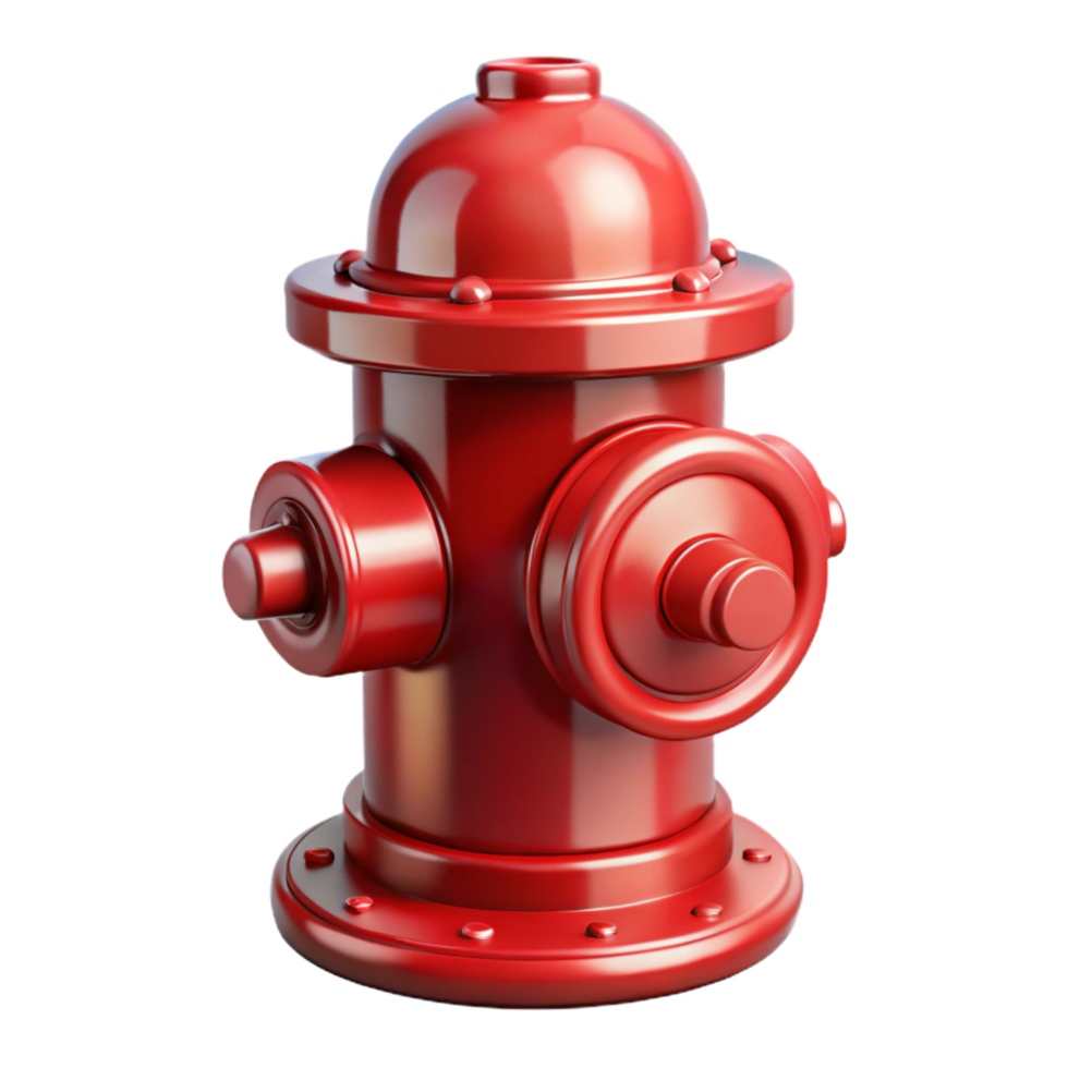 whimsical captivating A classic, shiny red fire hydrant, NO BACKGROUND with Transparent Background. refined png