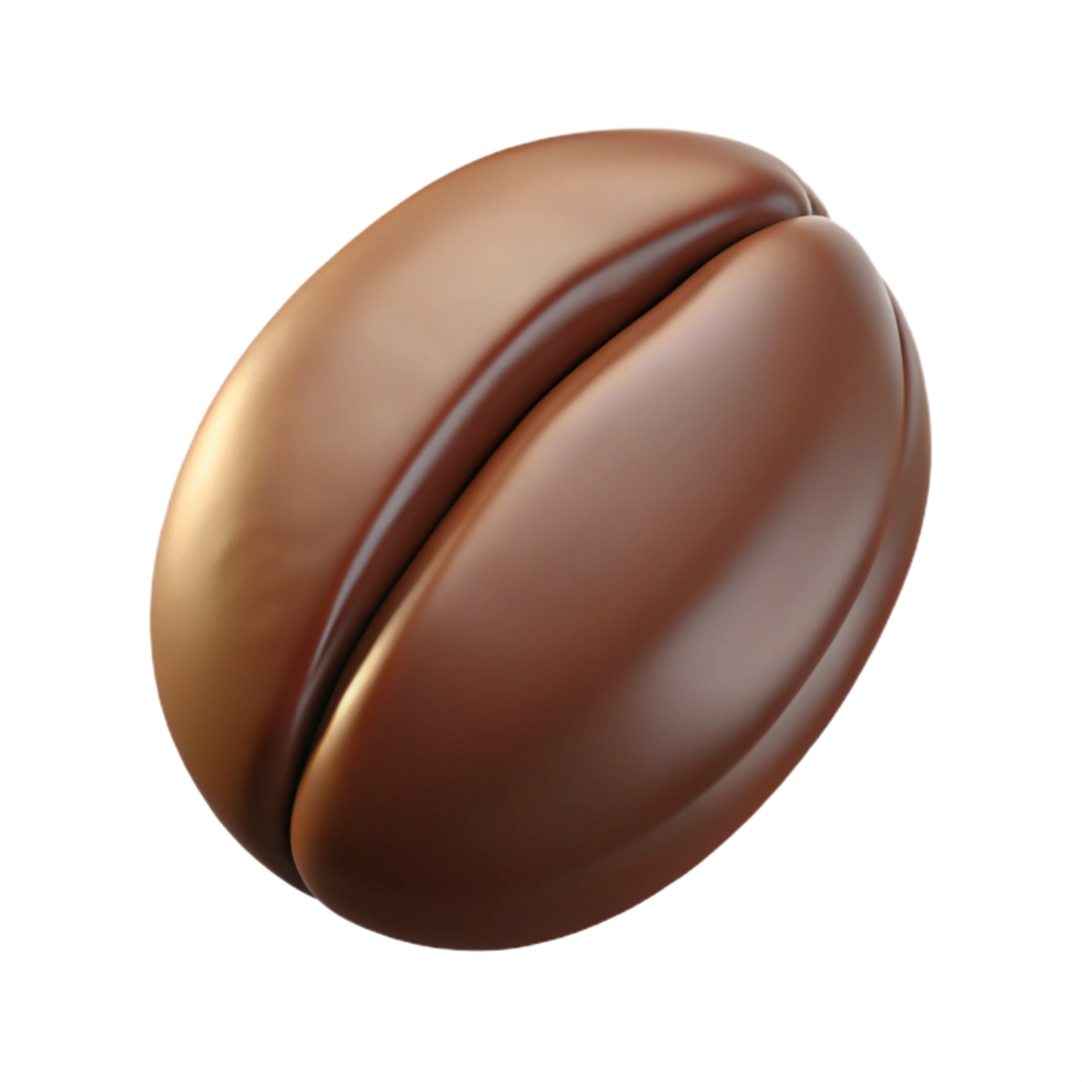 distinctive art deco A single coffee bean, roasted and detailed, NO BACKGROUND with Transparent Background. detailed png
