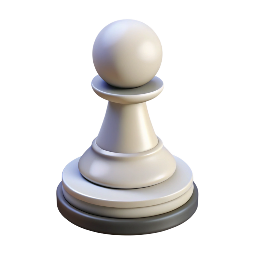 romantic vibrant A single, white chess pawn, NO BACKGROUND with Transparent Background. perfect clarity png