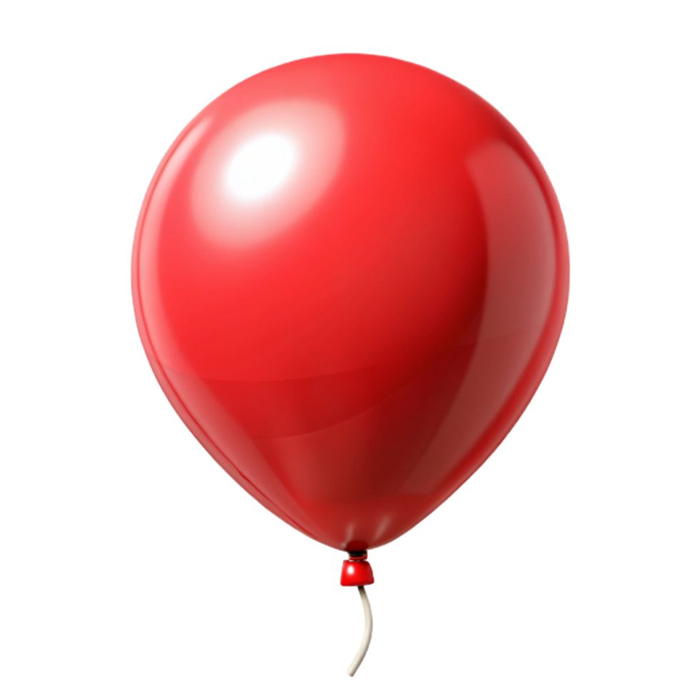 whimsical captivating A single, red balloon, inflated, NO BACKGROUND with Transparent Background. original png