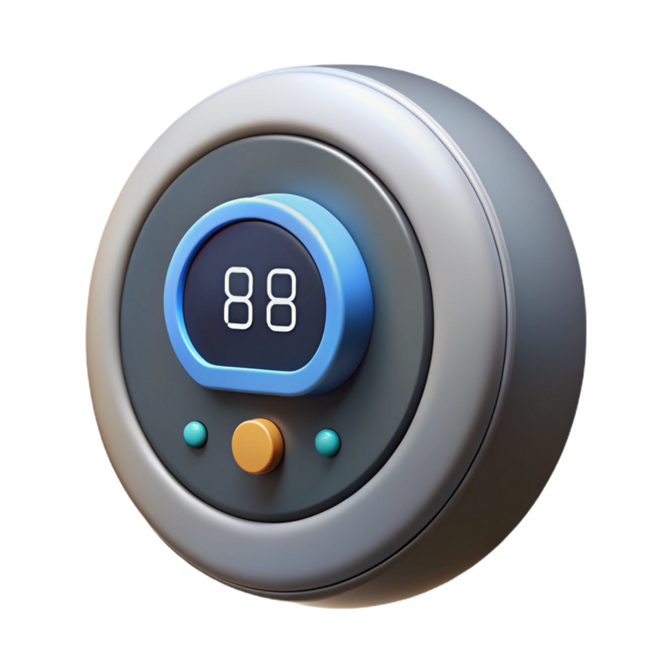 extraordinary artistic A smart thermostat, digital display. NO BACKGROUND with Transparent Background. elite png