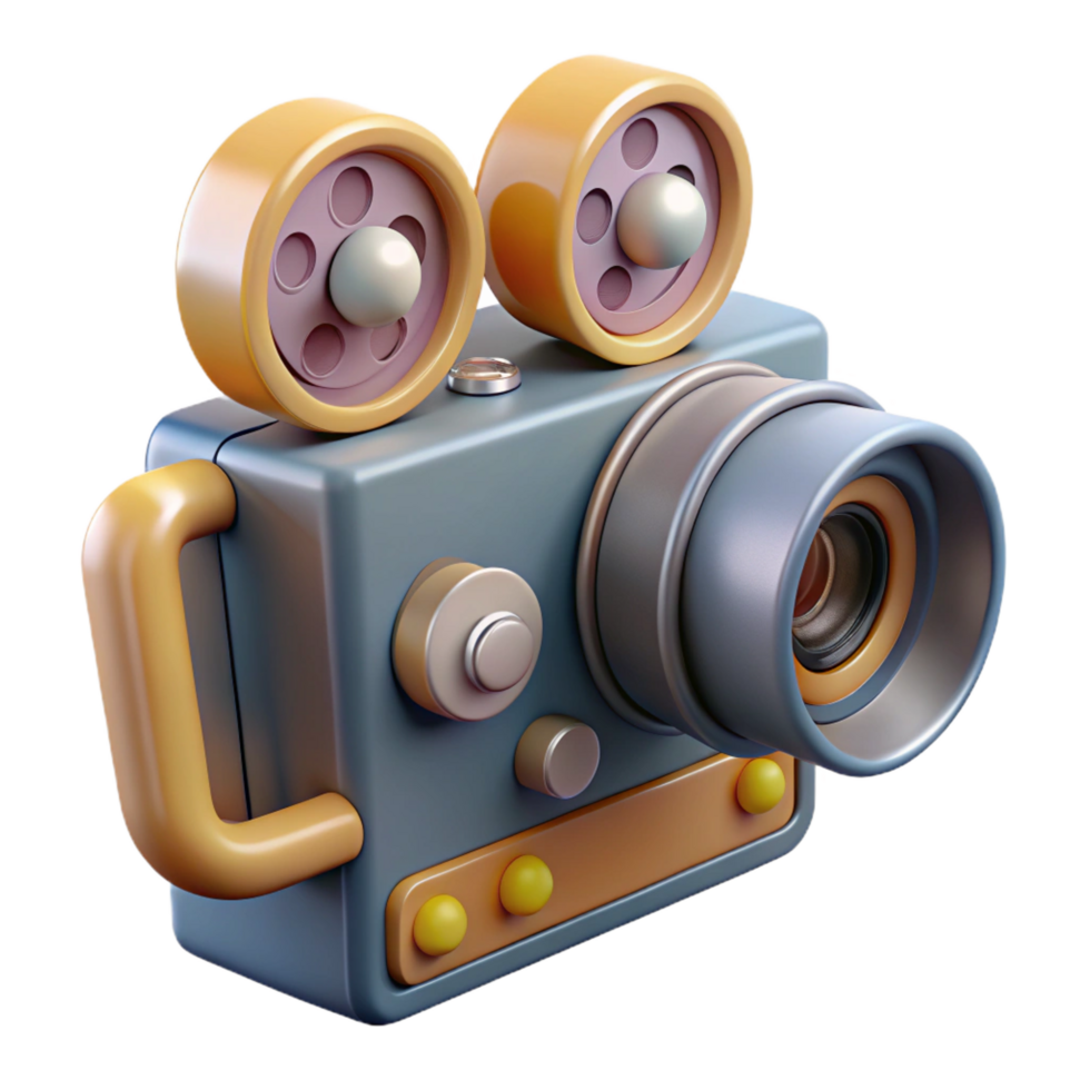 beautiful creative A vintage film camera. NO BACKGROUND with Transparent Background. genuine png