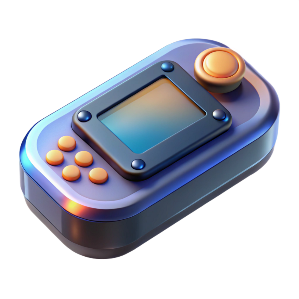 striking classic A game console, modern design. NO BACKGROUND with Transparent Background. premium png