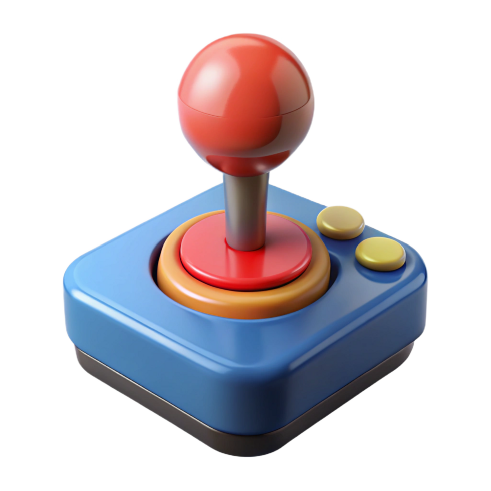 striking exceptional A retro arcade joystick. NO BACKGROUND with Transparent Background. png