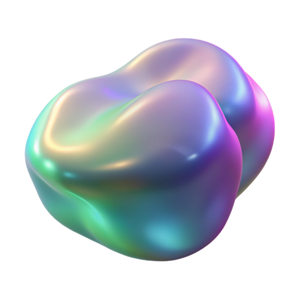 exceptional mid-century A translucent, amorphous blob with iridescent hues. NO BACKGROUND with Transparent Background. precision png