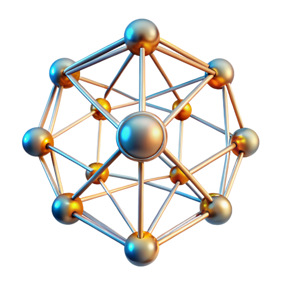 immaculate abstract A complex, interconnected network of glowing nodes. NO BACKGROUND with Transparent Background. impeccable png