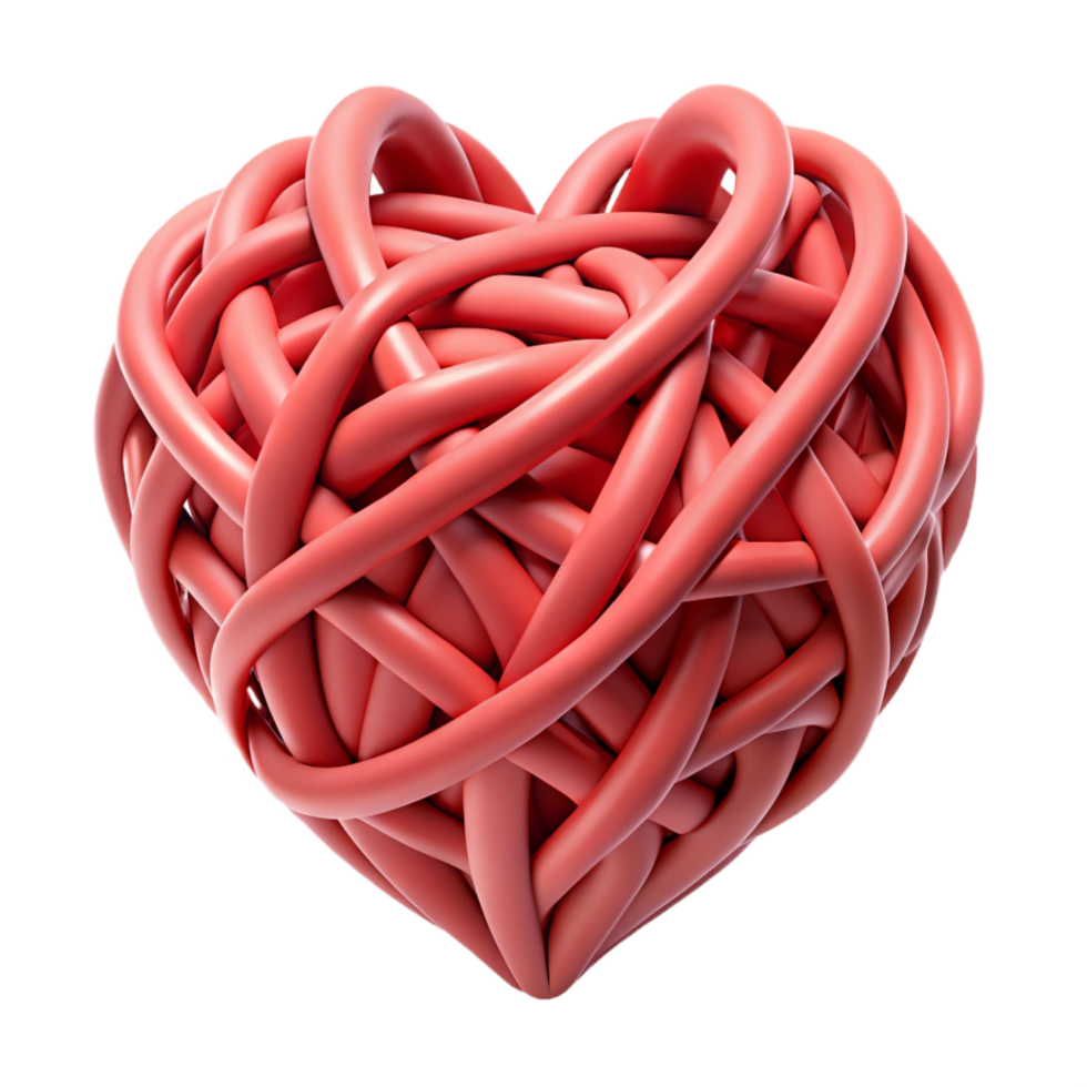 breathtaking nordic A single, stylized human heart made of interwoven lines. NO BACKGROUND with Transparent Background. elite png