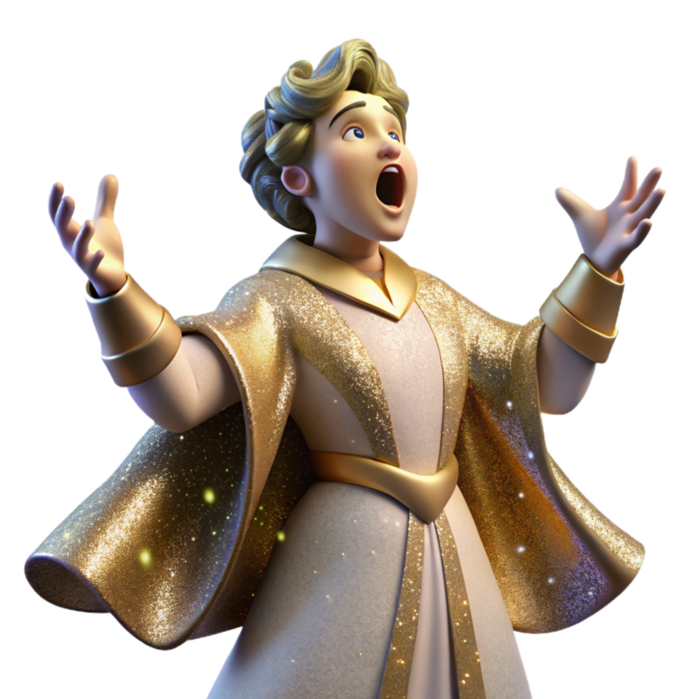 vibrant vintage Opera Singer Cutout with Dramatic Pose Isolated professional png