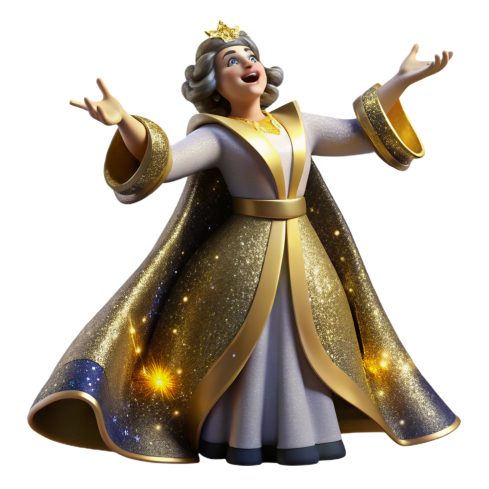 impressive vintage Opera Singer Cutout with Dramatic Pose Isolated original png