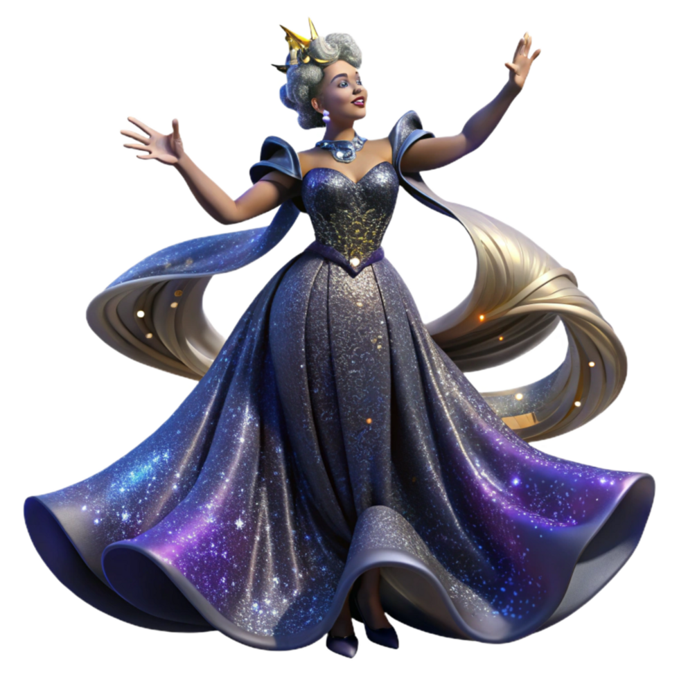 stunning creative Opera Singer Isolated with Dramatic Pose and Elegant Gown original png