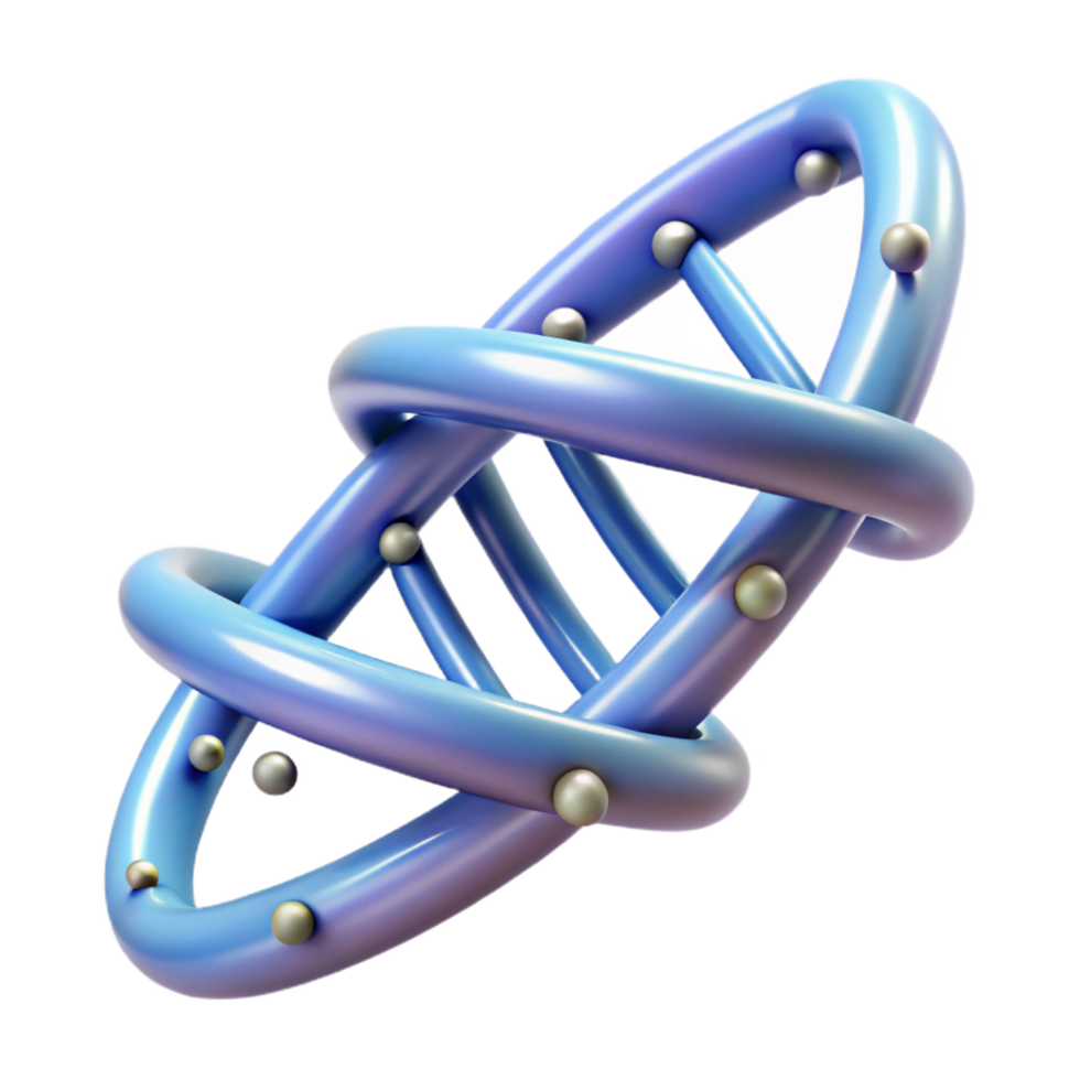 beautiful unparalleled A stylized DNA double helix made of light particles. NO BACKGROUND with Transparent Background. png