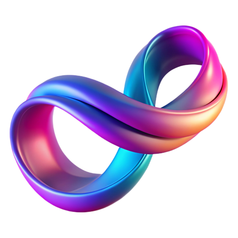 standout retro A flowing, ribbon-like form in vibrant gradient colors. NO BACKGROUND with Transparent Background. elite png