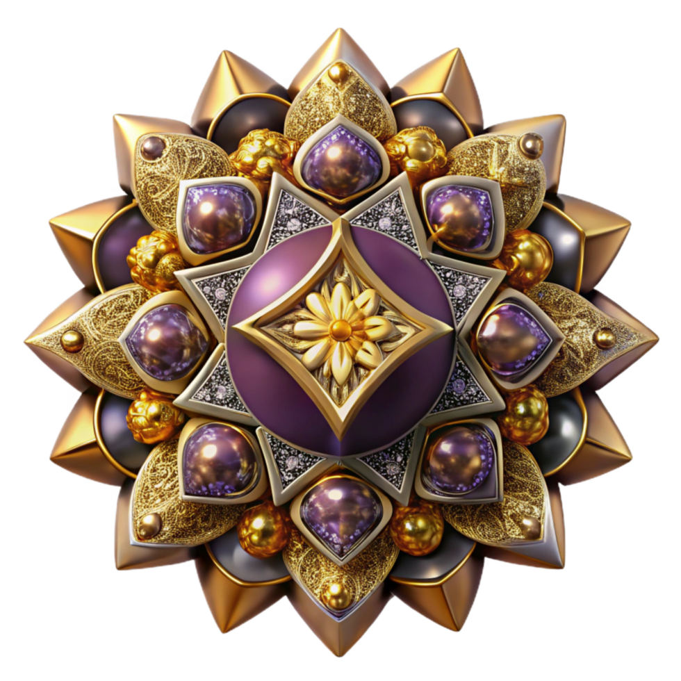 wonderful artistic Opulent Kaleidoscope Ornament Isolated Element professional png