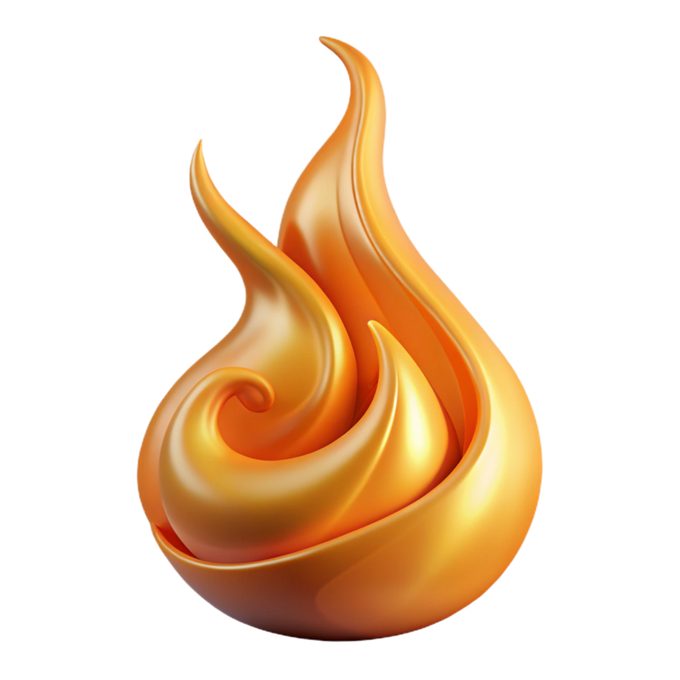 dramatic majestic A single, burning flame with abstract, swirling patterns. NO BACKGROUND with Transparent Background. authentic png