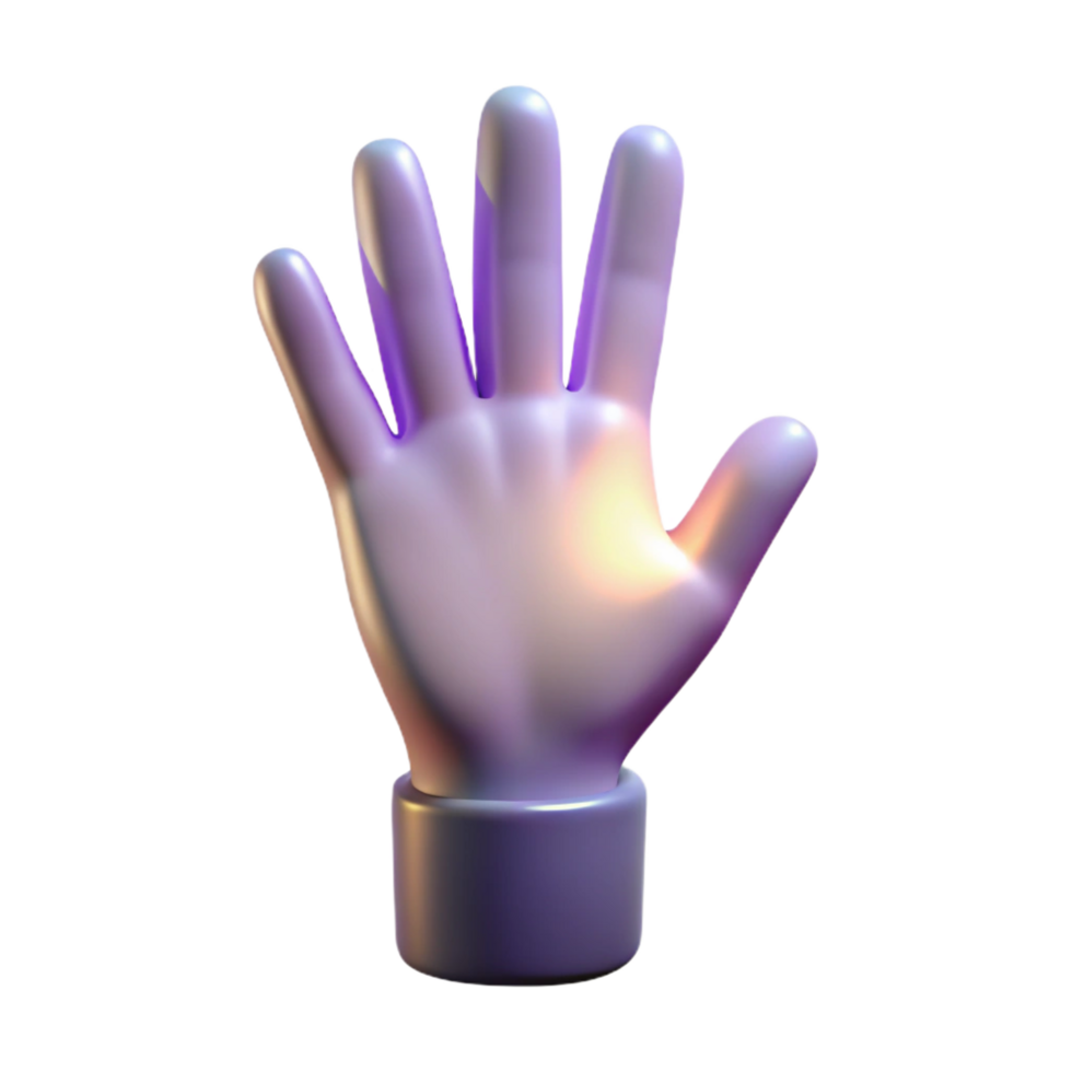 notable classic A single, stylized hand reaching upwards, made of light. NO BACKGROUND with Transparent Background. 8K png