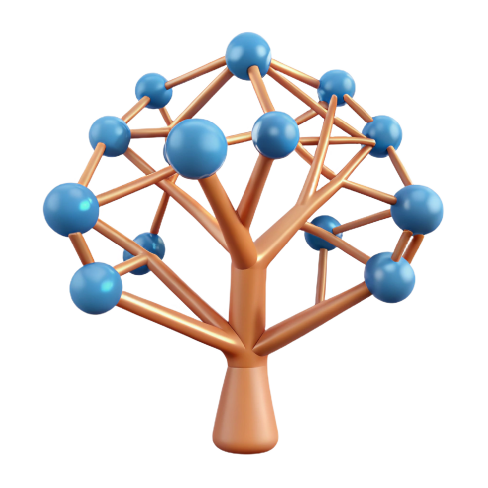 passionate magnificent A single, stylized tree made of interconnected lines. NO BACKGROUND with Transparent Background. top-tier png