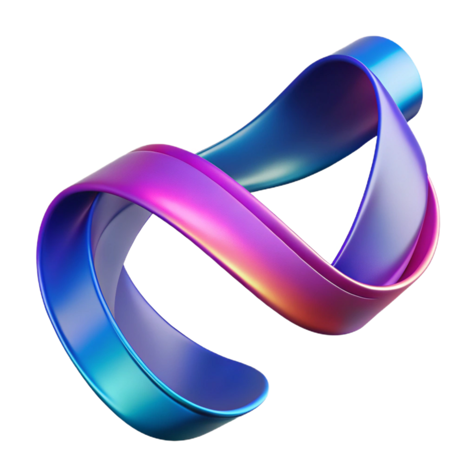 sumptuous remarkable A flowing, abstract ribbon with a gradient color scheme. NO BACKGROUND with Transparent Background. png