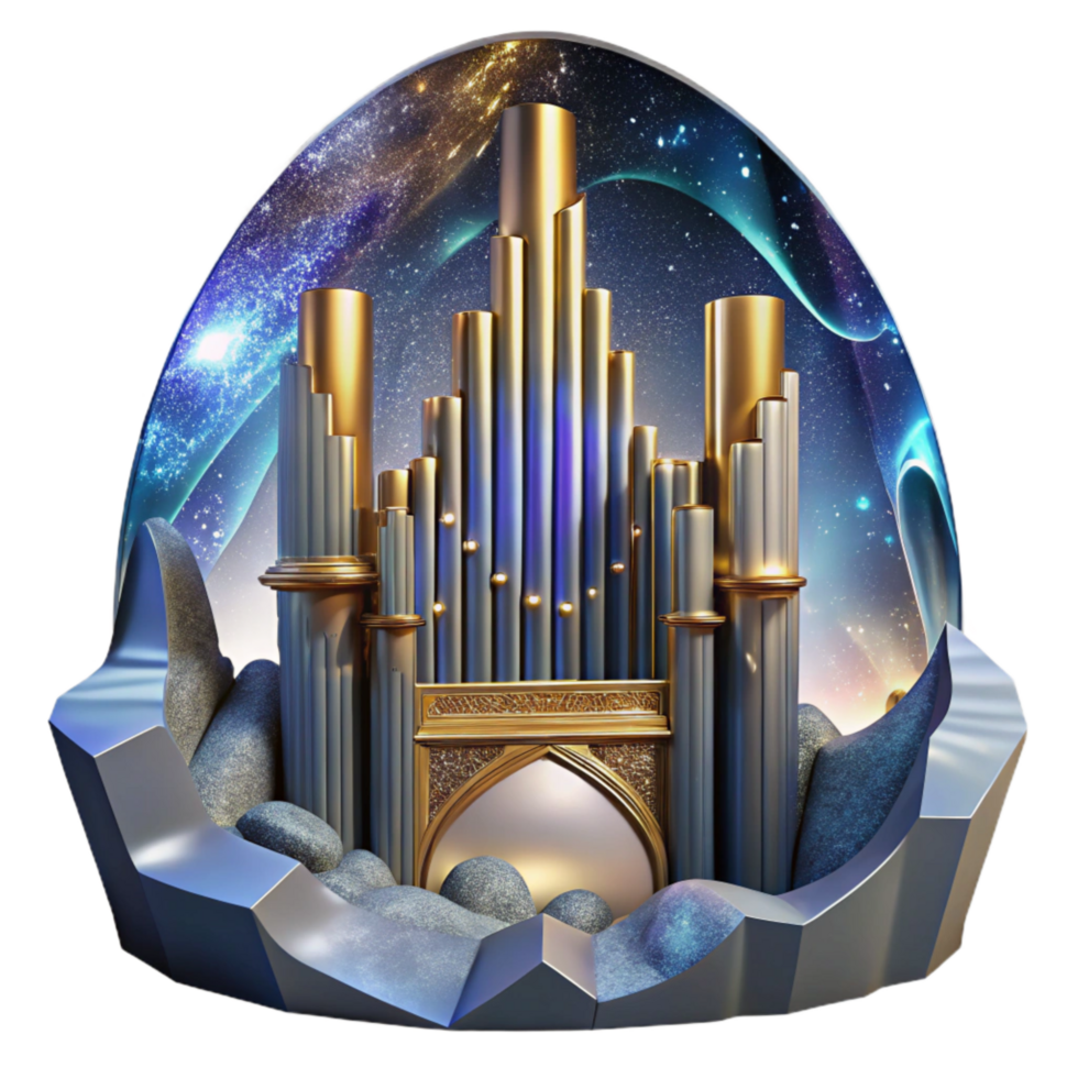 elegant rustic Organ Pipes and Cathedral Interior Cutout with Majestic Atmosphere Isolated high resolution png
