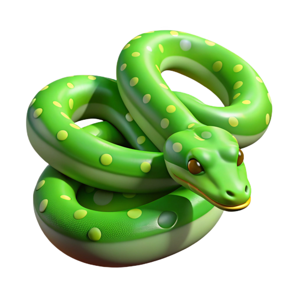 sumptuous minimalist A slithering green tree python, NO BACKGROUND with Transparent Background. top-tier png