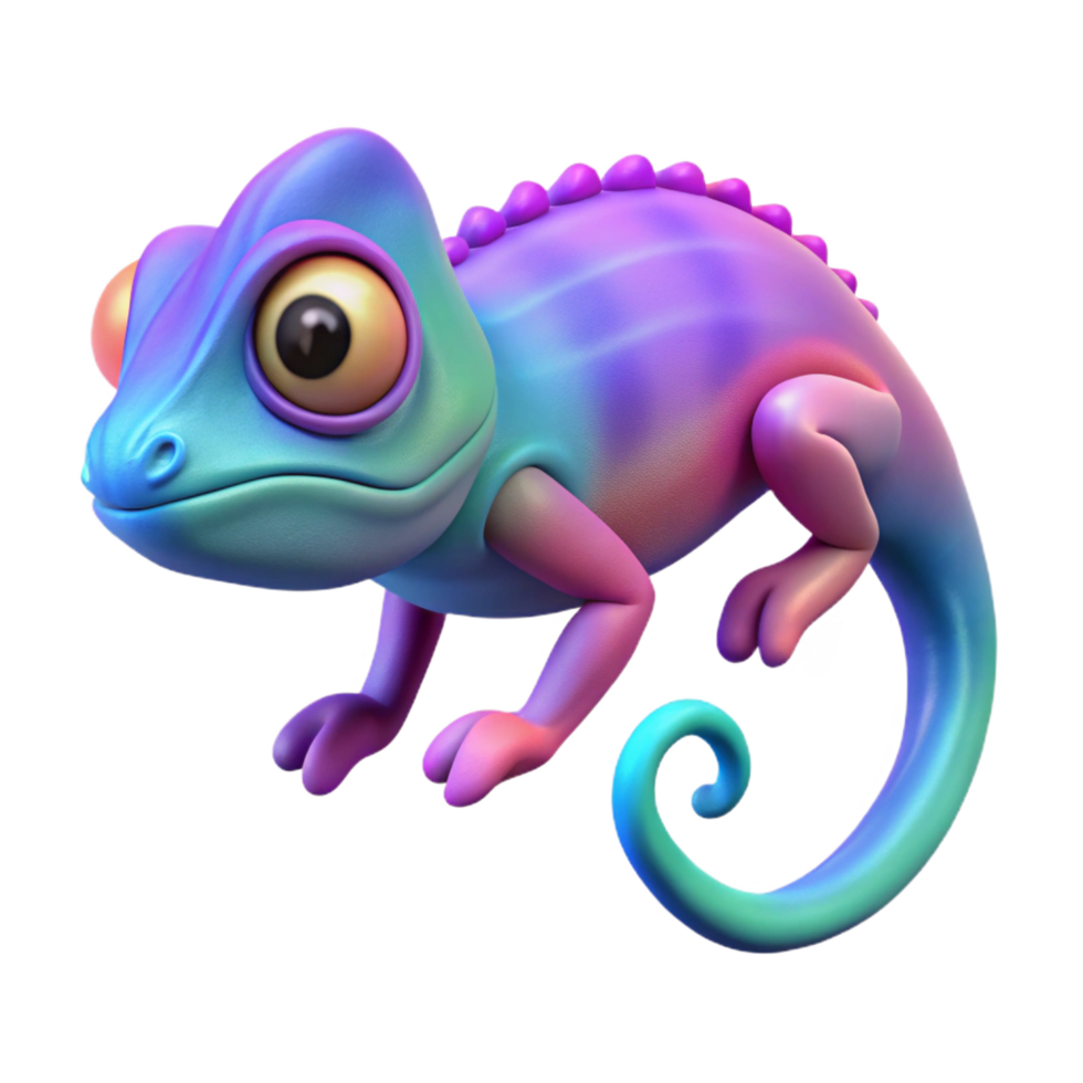 glorious celebrated A chameleon changing color, NO BACKGROUND with Transparent Background. png