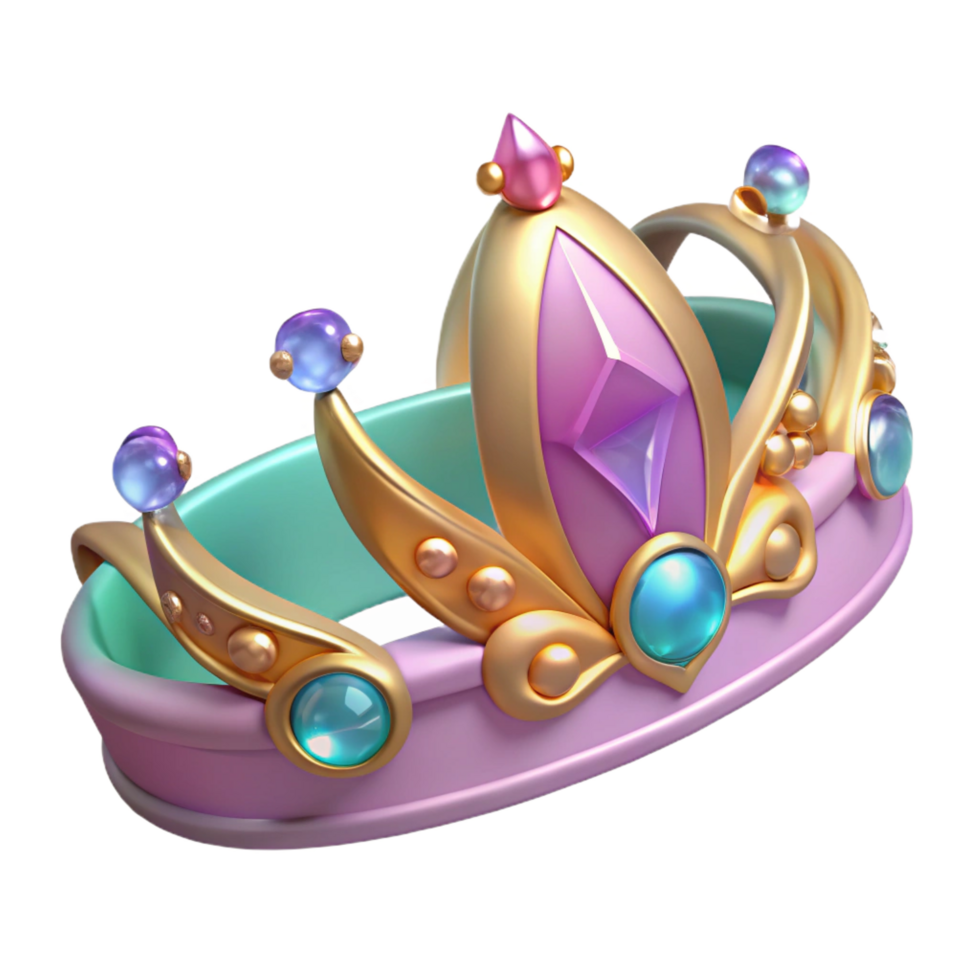 mysterious splendid A delicate elven tiara, adorned with sparkling gems. NO BACKGROUND with Transparent Background. top-tier png