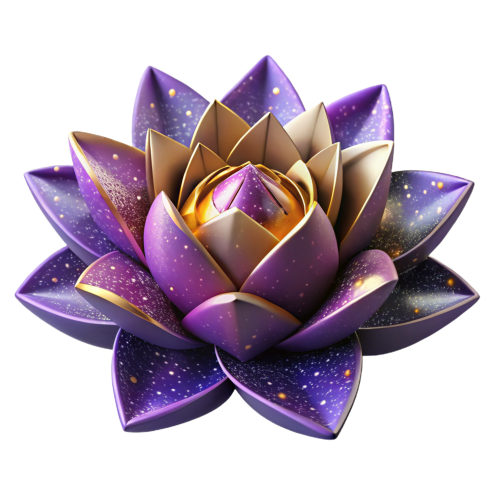 serene modern Origami Flower Blooming Style Isolated professional png