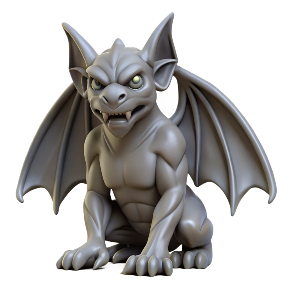 coveted coastal A realistic, detailed gargoyle statue. NO BACKGROUND with Transparent Background. sharp png